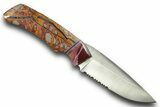 Knife with Noreena Jasper Inlays & Base - Hand-Crafted In Utah #370846-2
